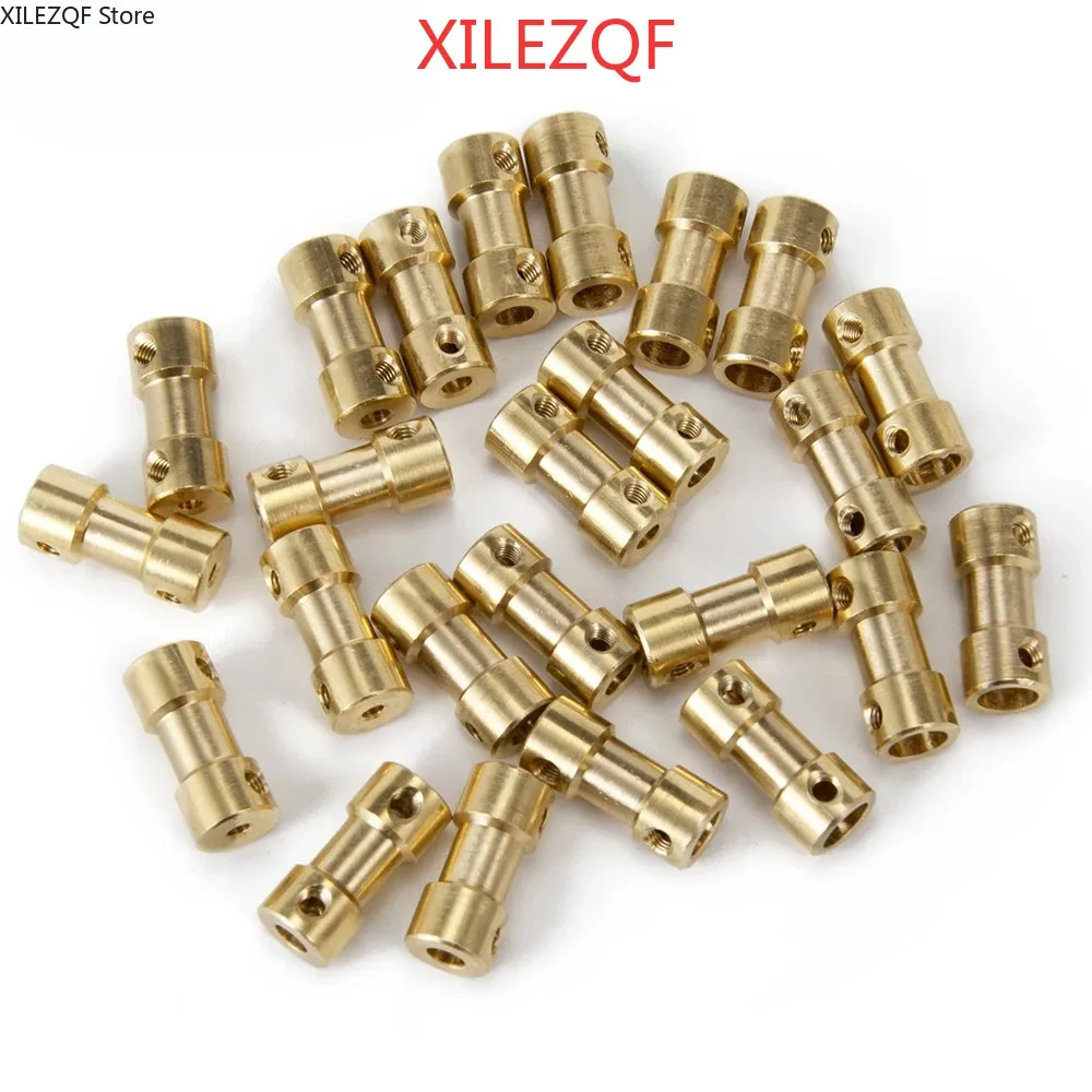 XILEZQF 2mm/2.3mm/3mm/3.17mm/4mm/5mm/6mm Brass Flexible Motor Shaft Coupling Coupler Motor Transmission Connector