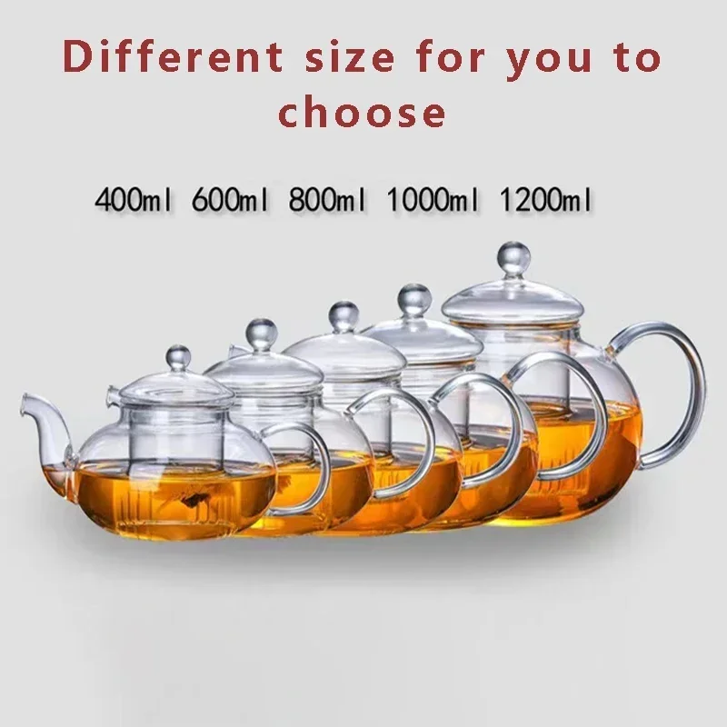 Teapot With Glass Infuser High Borosilicate Glass Teapot Heat Resistant Tea Pot Can be Used On Stovetop Kung Fu Teawear Kettle