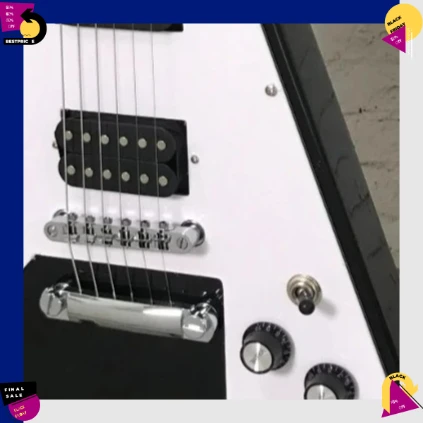2026 Black White V-Shaped Electric Guitar Humbucker Pickups Unique Gift for Rock Enthusiasts Delivery Included Popular Models