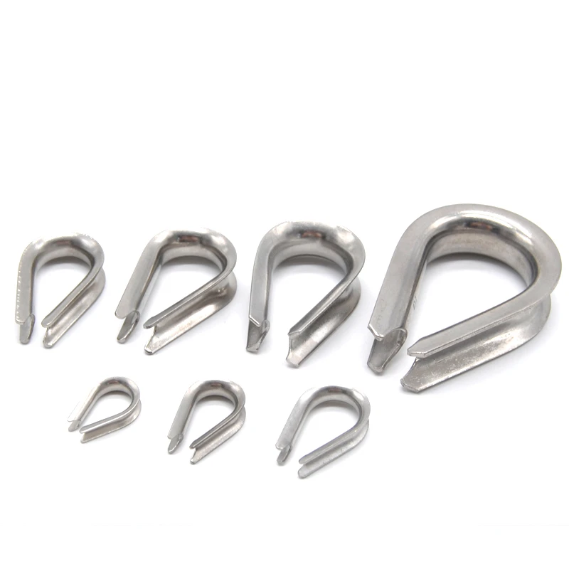 M1.5 M2 M3 M4 M5 M6 M8 M10 304 Stainless Steel Cable Wire Rope Protective Sleeve Thimbles Rigging Chicken Heart Ring Fixing