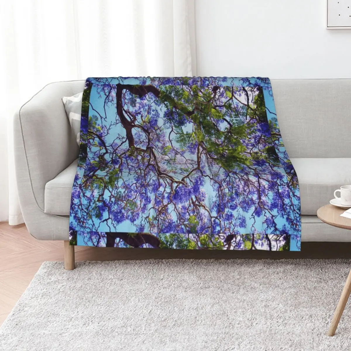 

Purple Jacaranda Tree Oil Paint Throw Blanket Fashion Sofas Blankets For Bed halloween Baby Blankets