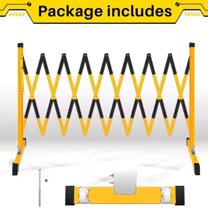 Folding 3.0-5.0m Road Barrier Fiberglass Insulated Telescopic Safety Fence for Outdoor Road Garage Construction