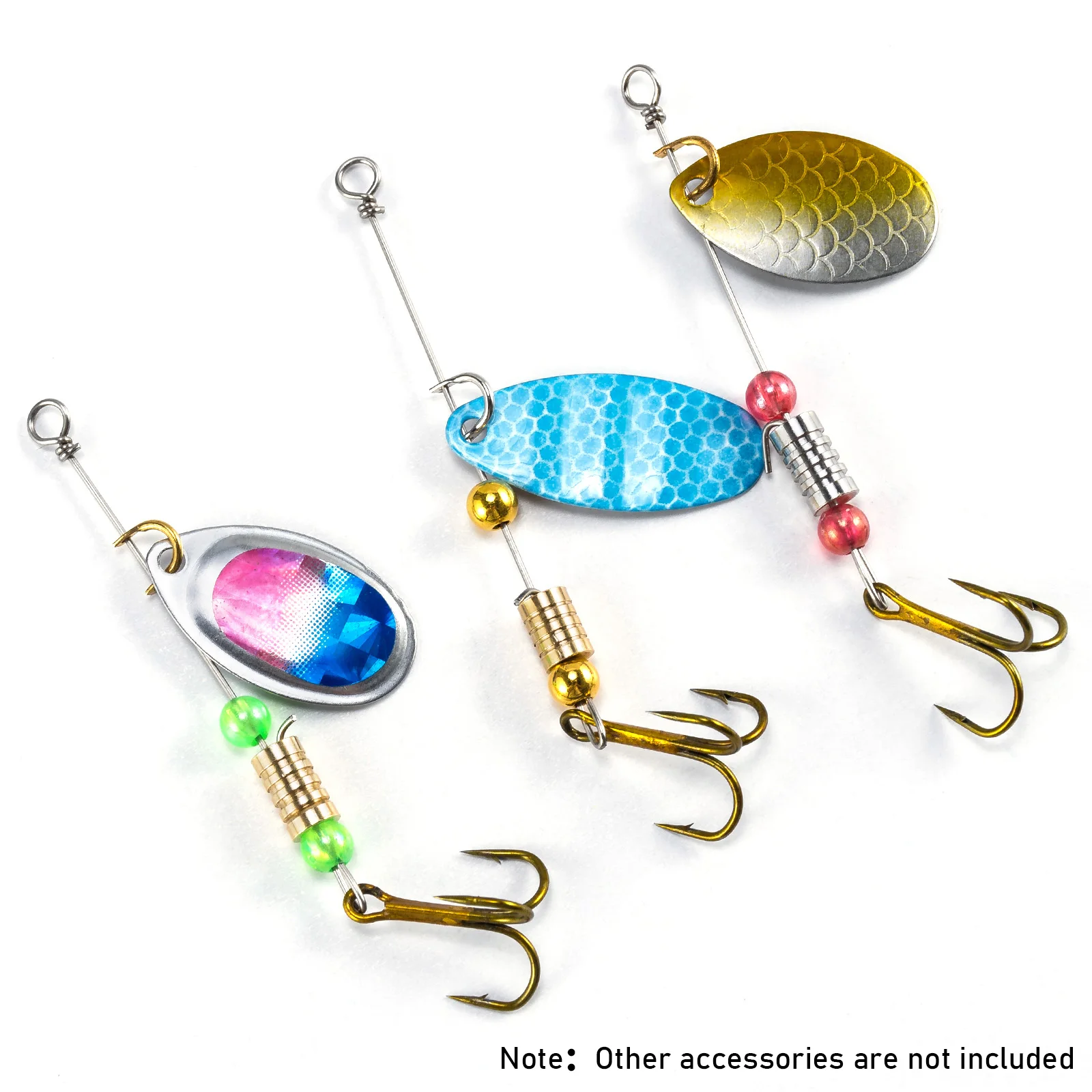 10/20pcs Fishing Spinner Bead Lure Bodies for Making Spinnerbait Taxes Rig Inline Spinner Bass Trout Perch Crappies Freshwater