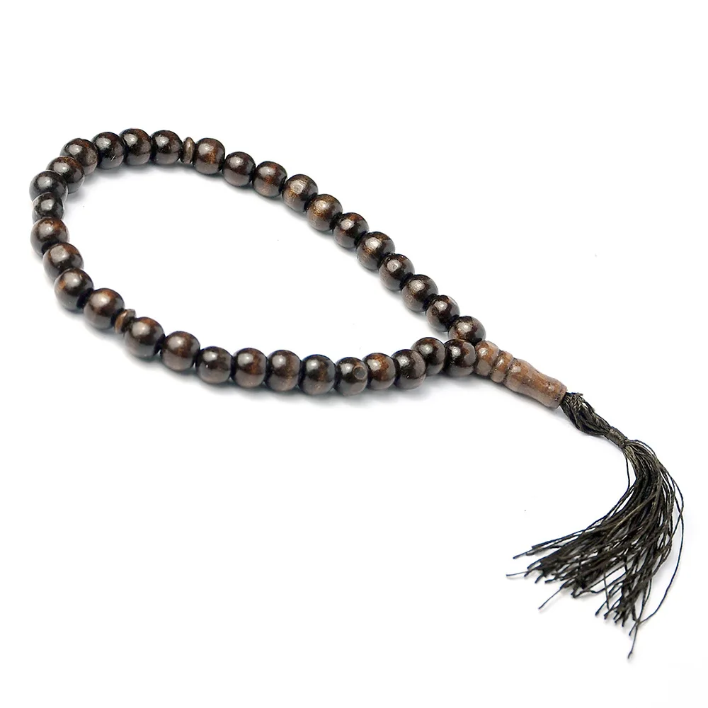33 Rosary Beads Natural Wood Muslim Man Prayer Tassel  Beads Islamic Eid Ramadan Woman Man Jewelry Making Craft Accessories