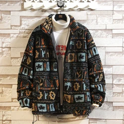 2026 Winter Men's White Long Sleeve Thick Jacket, Fashion Black Standing Collar Loose Coats
