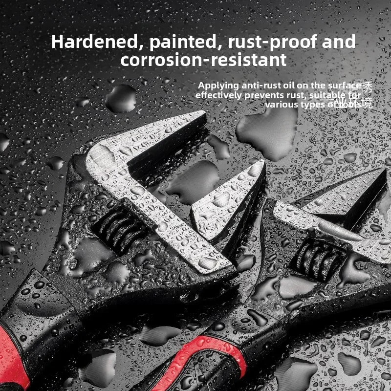 Wide‑Opening Adjustable Spanner, Universal Industrial High‑Hardness Multifunctional Short‑Handle Plumbing Repair