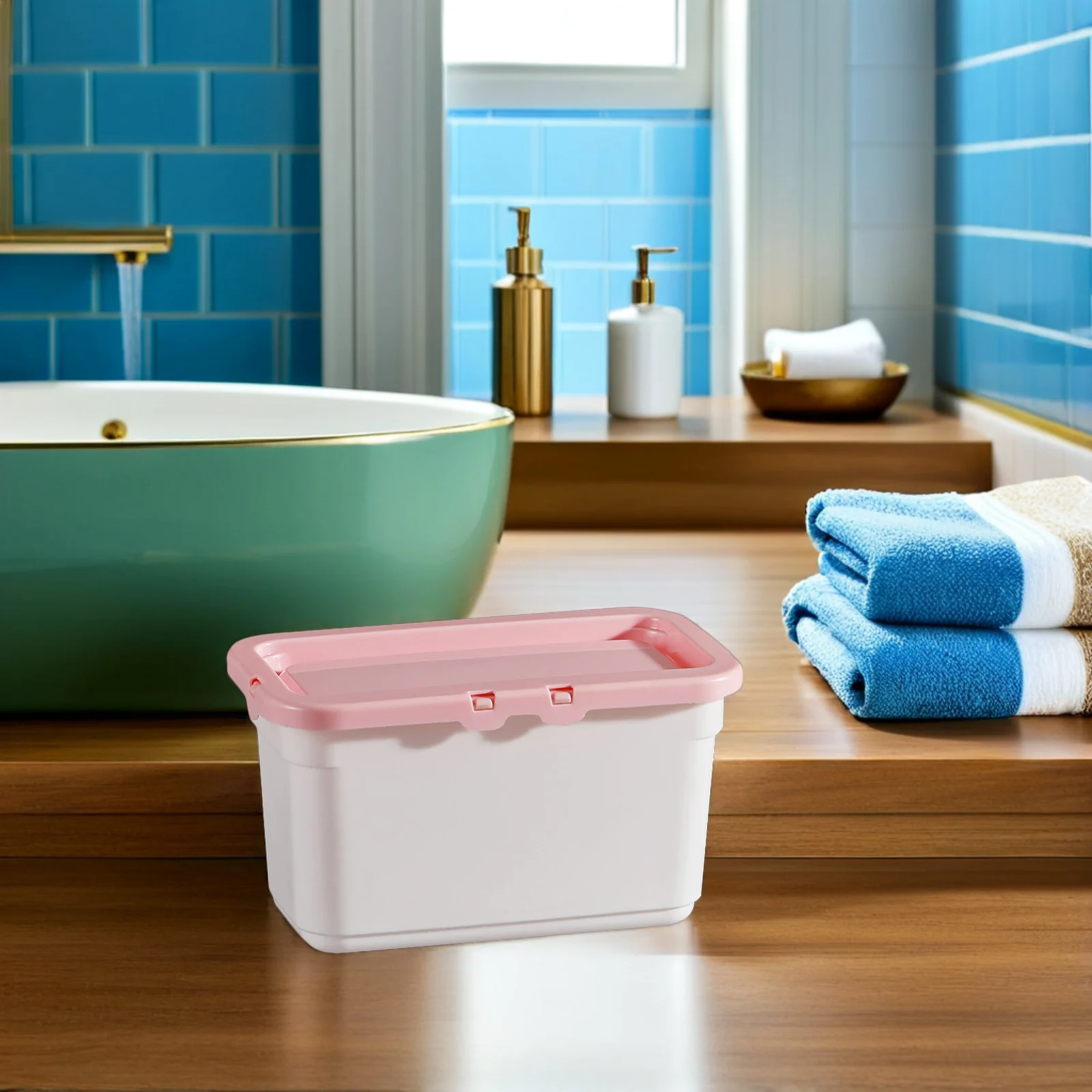 

3pcs Laundry Beads Storage Box with Lids PP Container for Washer Capsules Lint Powder Hamper Handwash Holder Tubs Bins