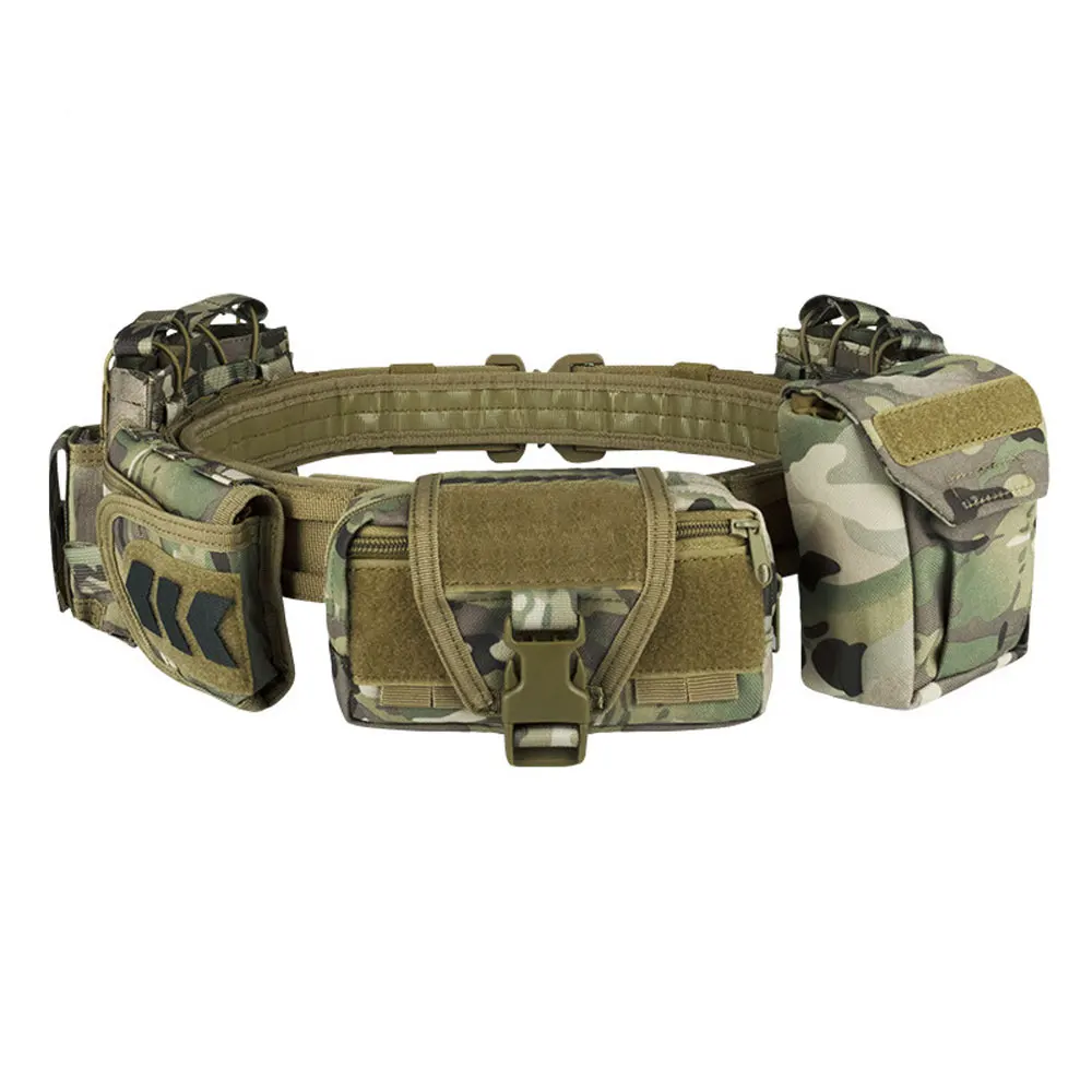 Outdoor Duty Tactical Belt Combination Equipment 1000D Nylon Detachable Multi-functional Six-piece Tactical Waist Seal NA86S