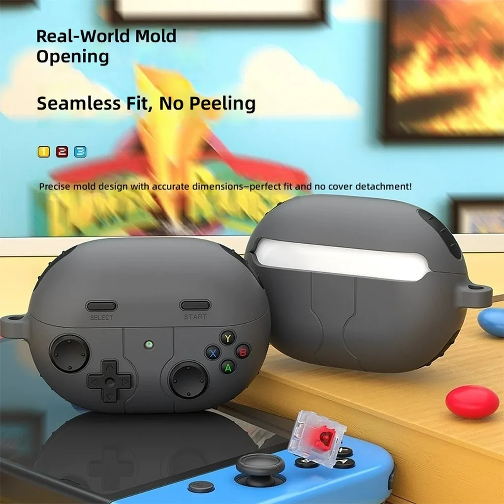 Game Controller Style Silicone Case for Huawei Freebuds Pro3/Pro4 Wireless Earbud Charging Case, Soft Shockproof Cover