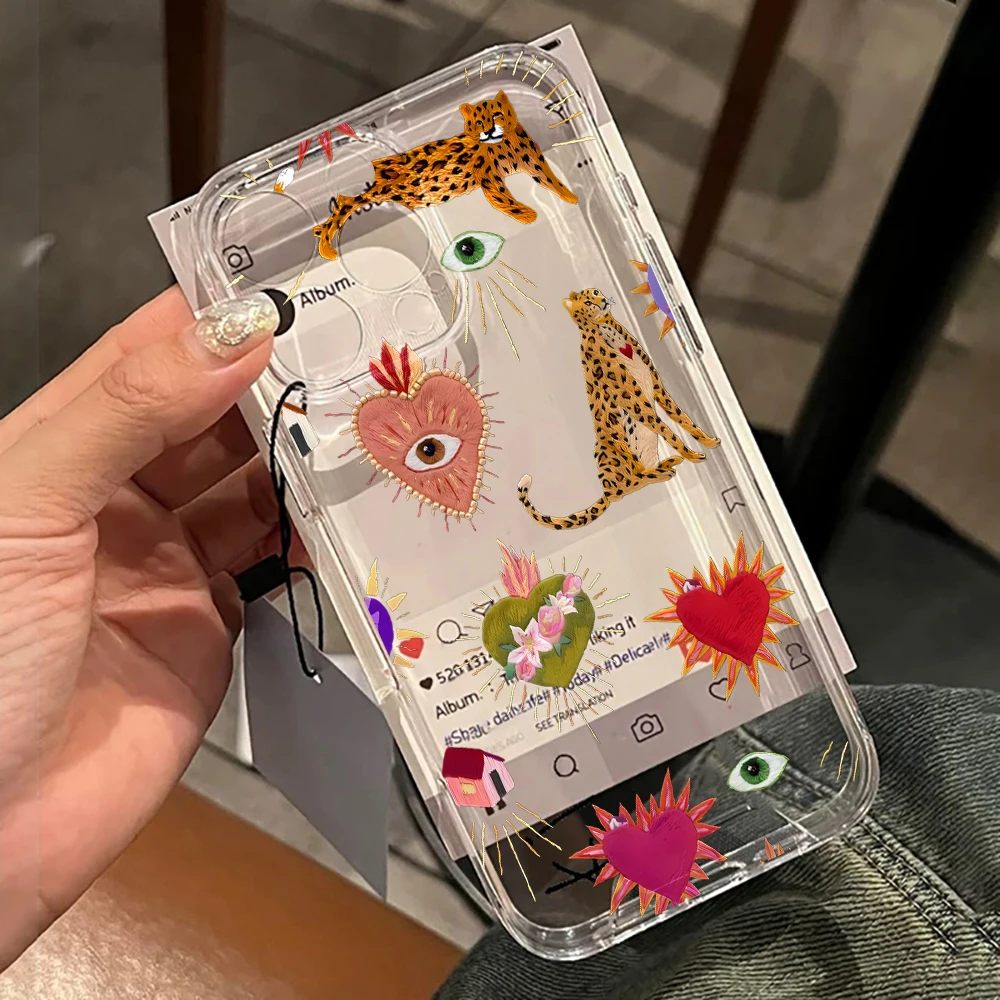 

Bohemian Pattern Phone Case For iPhone 17 16 14 15 13 12 11 Pro Max For iPhone Air 16E 16 15 14 Plus XS XR X Transparent Cover