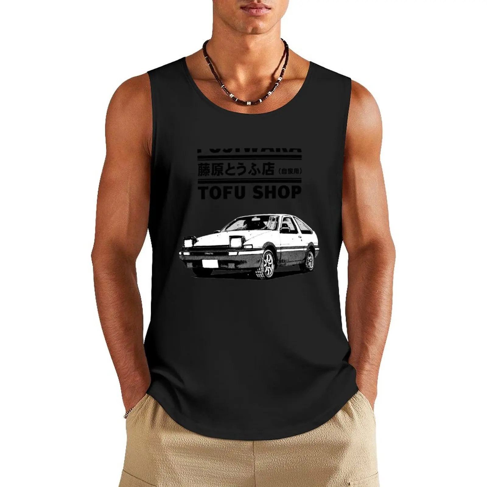 

Initial D Fujiwara Tofu Shop AE86 Manga Tank Top Men's clothes T-shirt for fitness T-shirt Men's gym t-shirts for men