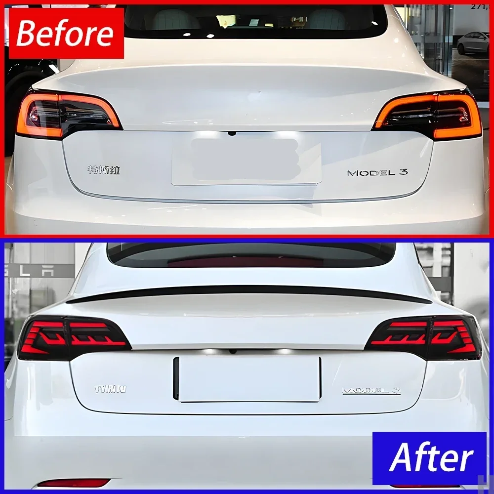 Upgraded Car Taillight Assembly for Tesla Model 3 Model Y 2019-2023 Led Auto Rear Lamps Dynamic Streamer Signal Lamp Accessories