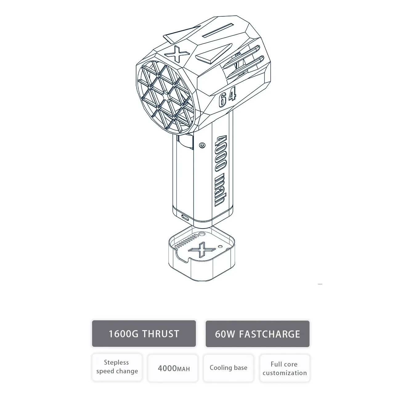 New  64mm Air Blower Electric Turbo Violent Fan