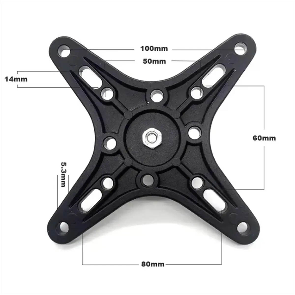 Portable Monitor Mounting Adapter Bracket Plate with 1inch Ball Head to 100x100mm 75x75mm, Wall Arm Mount Universal