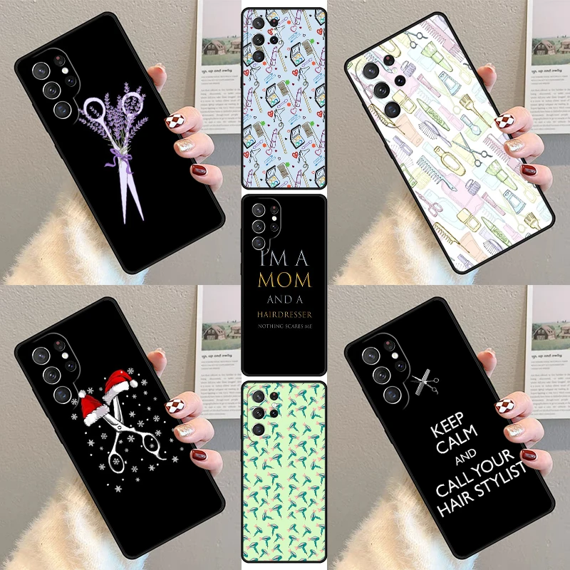 Hairstylist Hair Salon Hairdresser Phone Case For Samsung Galaxy S23 S21 S20 FE S24 S22 Ultra Note20 S10 S9 S8 Plus Cover