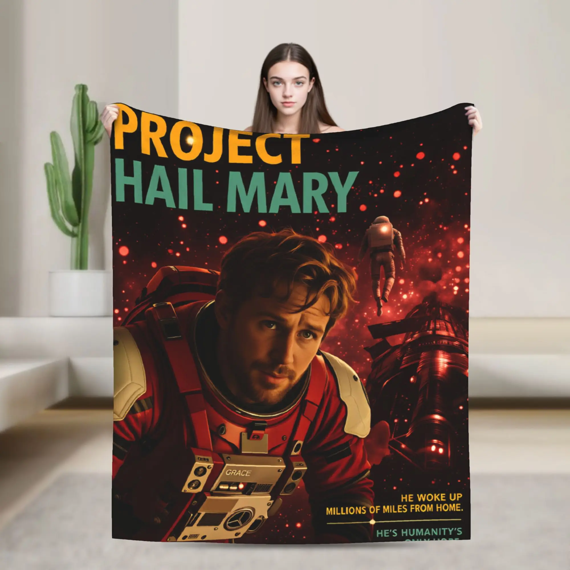 The Only Hope Film Poster Project Hail Mary Blanket Soft Cozy  Throw Blanket Winter Girls Living Room Camping Bedspread
