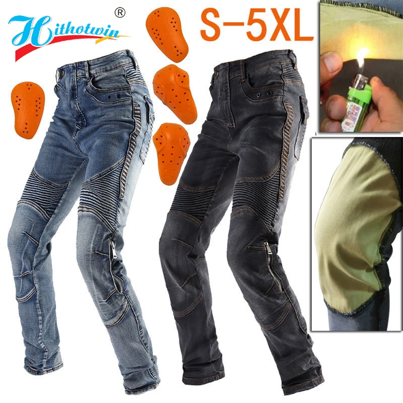 Summer Men Motorcycle jeans Aramid Motorcycle Kevlar pants Protective Gear Riding Black Motorbike Trousers Kevlar shorts