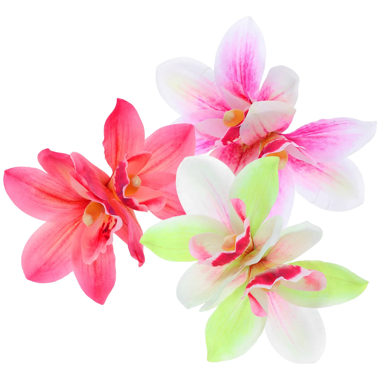 

3Pcs Faux Orchid Flower Hair Clips Lightweight Floral Hairpins for Spring Outings Beach Vacation Photoshoot Tropical Hair