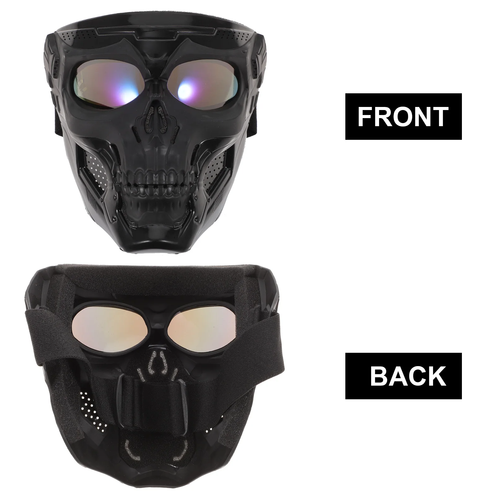 

Skull Goggle Mask Motorcycle Riding Glasses Anti-Uv Impact-Resistant Cosplay Costume Accessory Adjustable Strap