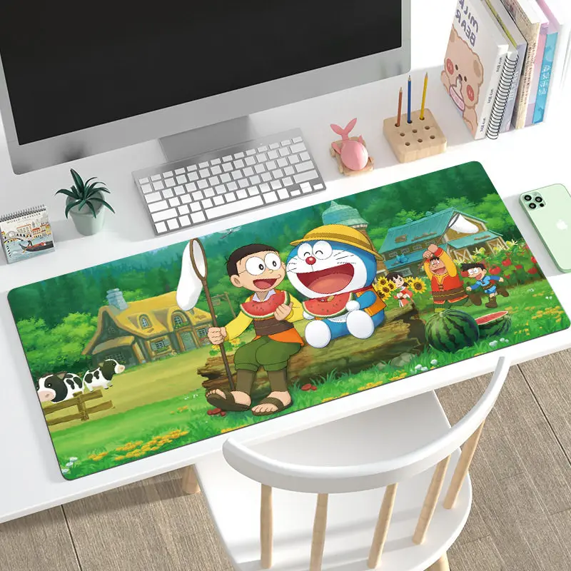 High Definition Japanese Animation Doraemon Leather Mouse Pad Oversize Cute Doraemon Keyboard Pad High Value Table Pad Wrist Pad
