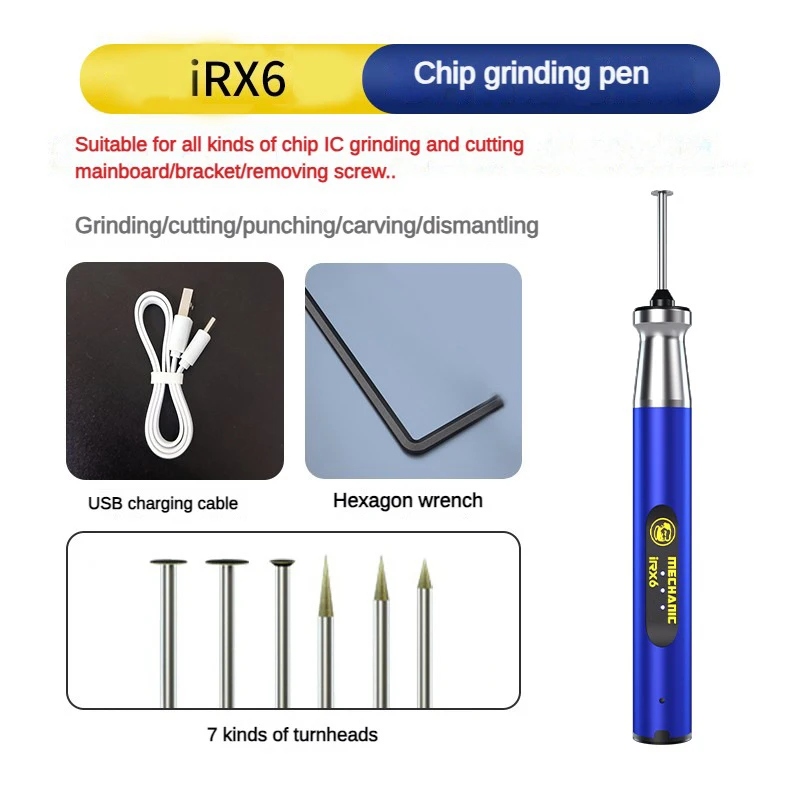 MECHANIC IR X6 Charging Wireless Small Handheld Chip polishing Pen MINI Electric Carving Pen Grinding Machine for Mobile Phone