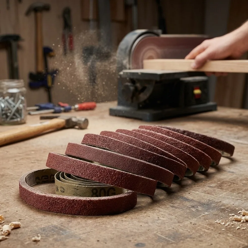 For Belt Sander Accessory Pack Fifty aluminum oxide sanding For Belts sized at ten by three hundred thirty millimeters