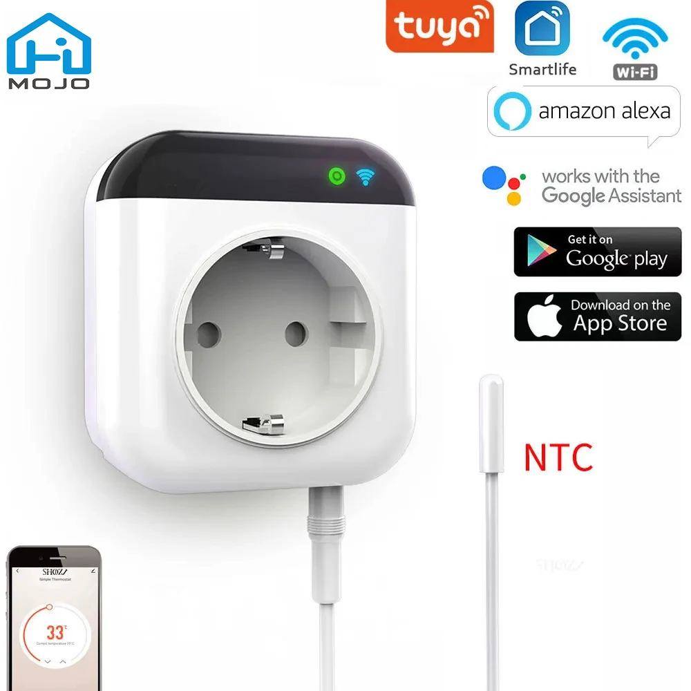 

Tuya Wifi Thermostat Countdown Plug Programmable Room Energy Saving Smart Socket Google Home Alexa Remote Control 10/16A