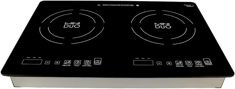 Mini Duo Portable Counter Inset Double Burner Induction Cooktop, 120V, Black