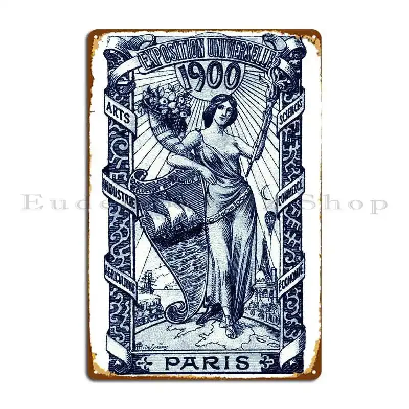 1900 Paris International Exposition Metal Plaque Customize Wall Mural Wall Plaque Design Pub Tin Sign Poster