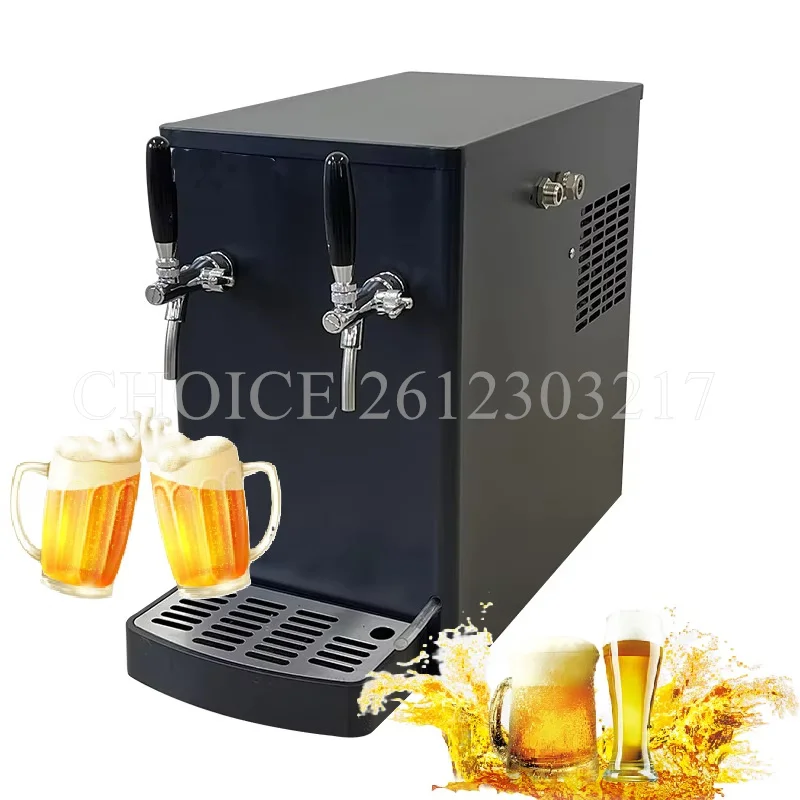 Automatic Black Desktop 1 or 2 Faucet Draft Beer Cooler High-Grade Pub Equipment Beer Drink Dispenser High Capacity Drink Cooler