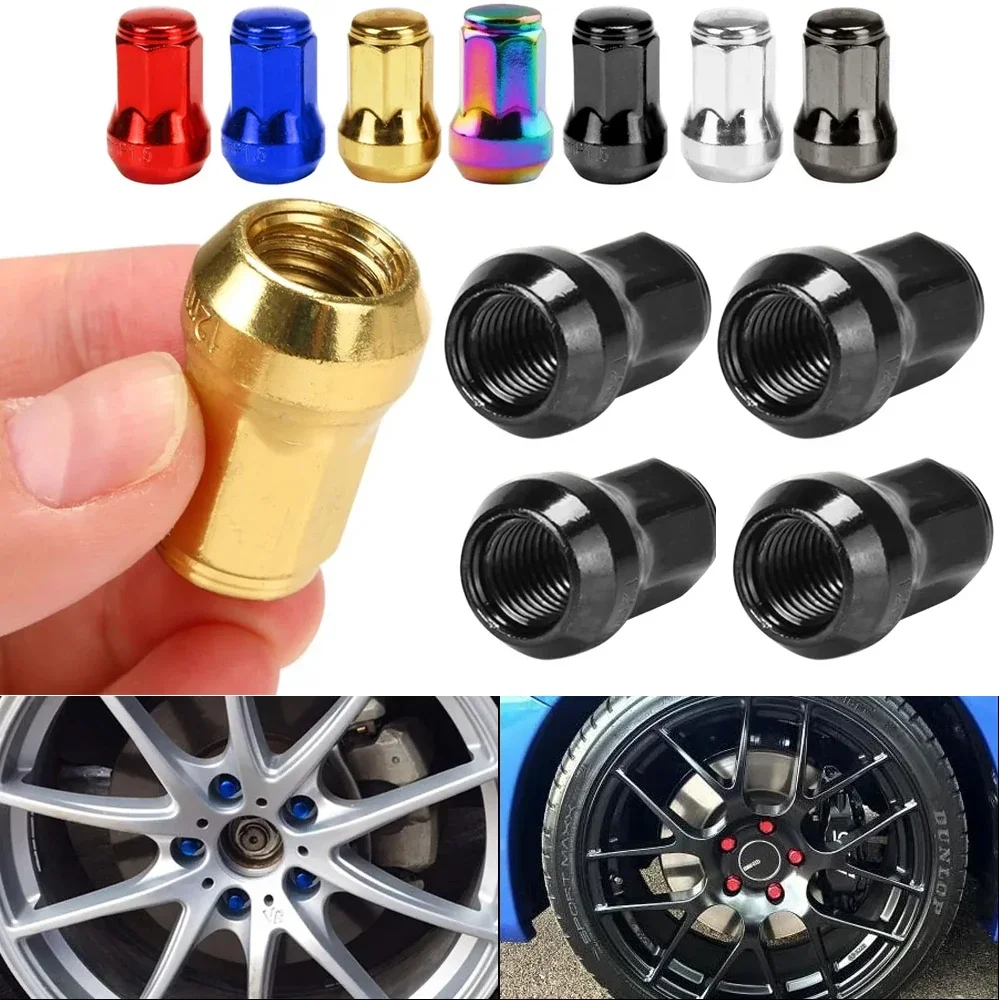 Car Wheel Nuts Universal 20pcs+1Key Steel Wheel Nut 32mm Racing locking Lug Nuts M12*1.5/1.25 For Nissan Infiniti Subaru Suzuki