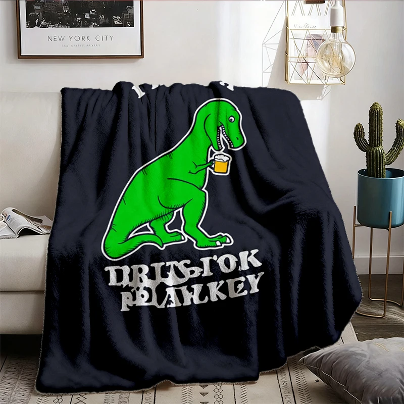 I Have A Drinking Problem T-Rex Flannel Blanket