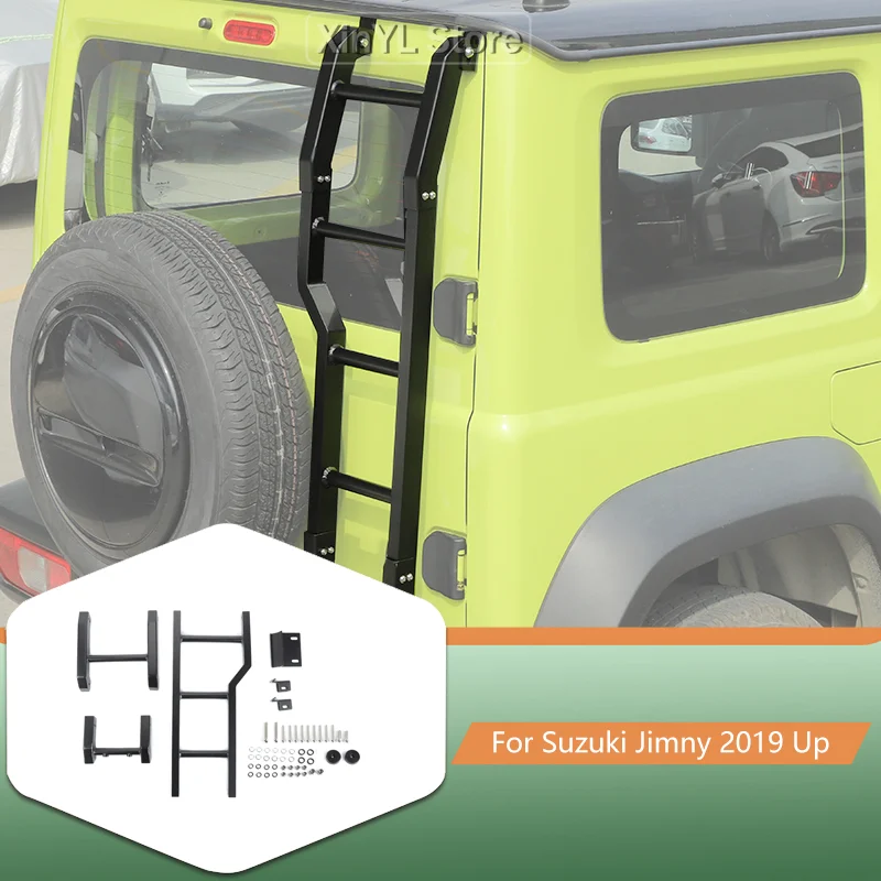 

Car Aluminum Alloy Tailgate Climbing Ladder Bracket Shelf For Suzuki Jimny 2019 Up Car Exterior Accessories