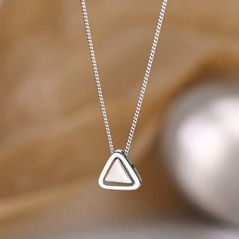Silver Color Hollow Triangle Personality Necklaces for Fashion Women Minimalist Fashion Jewelry Party Accessories