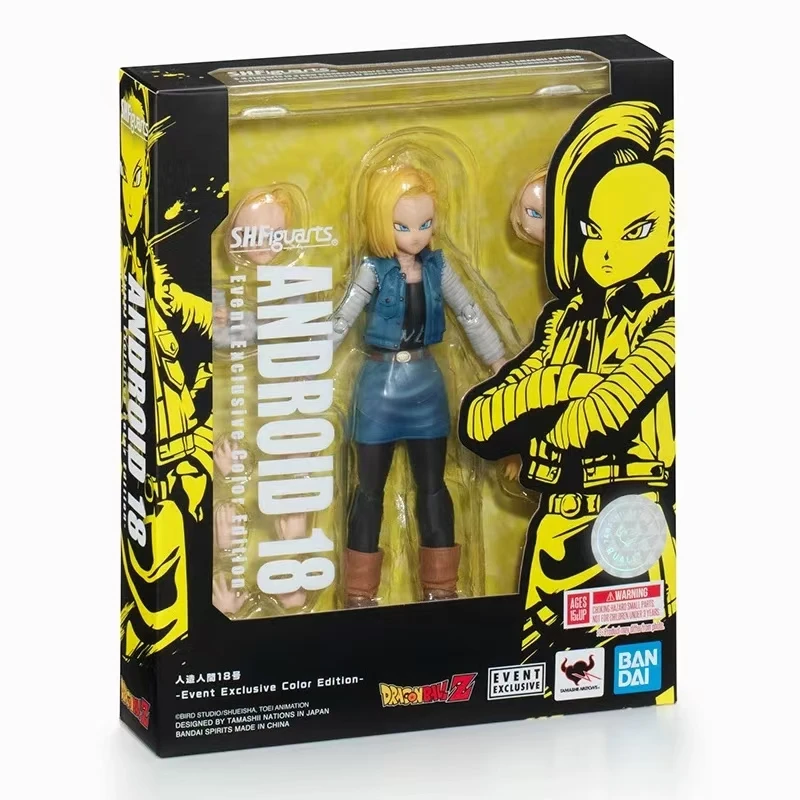 In Stock Original Bandai S.H.Figuarts Dragon Ball Android 18 Event Exclusive Color Edition Anime Action Figures Toy Hoilday Gift