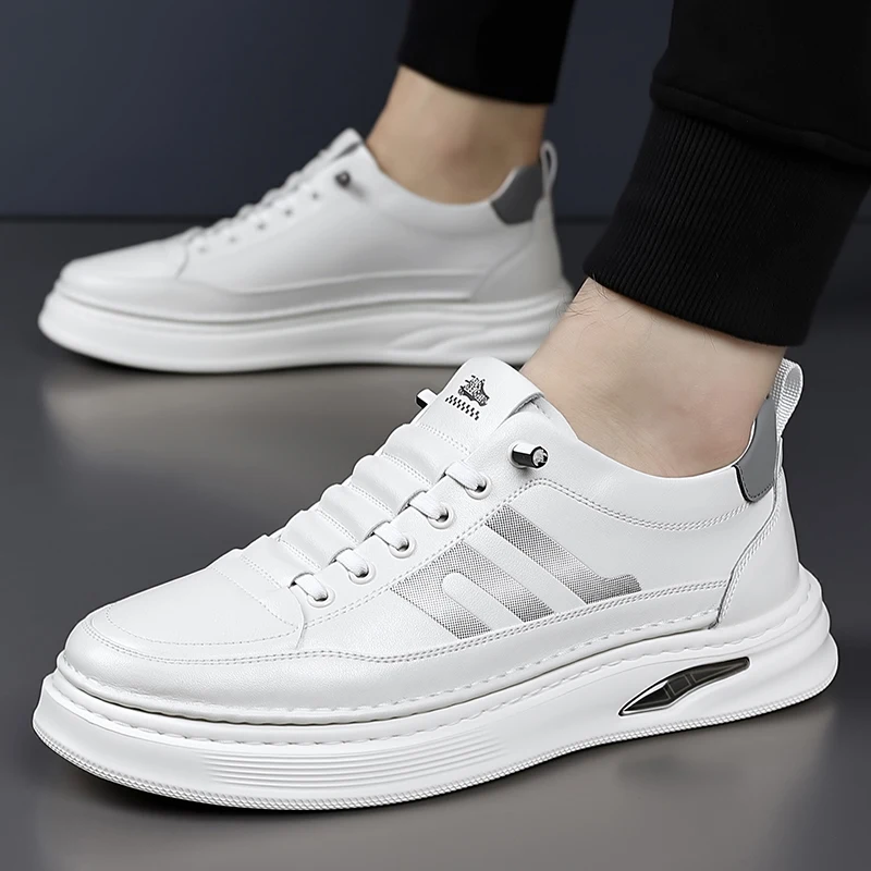 

2025 Fall/Winter Simple Thick Sole Sneakers for Trendy Men, One-Step Casual Warm Korean Style Athletic Shoes for Outdoor Running