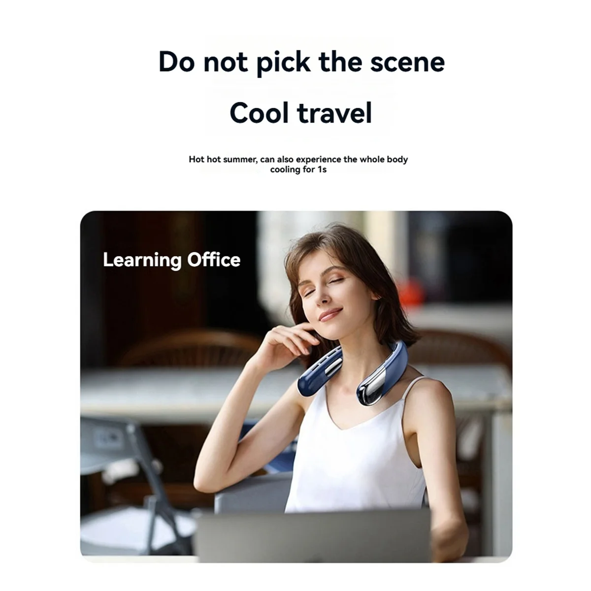 

M11K-Mute Портативный USB-вентилятор для шеи 2400 мАч Безлопастной охлаждающий вентилятор для шеи Светодиодный цифровой дисплей 5-я передача Ветровые электрические вентиляторы