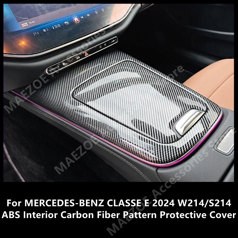 

For MERCEDES-BENZ CLASSE E 2024 W214/S214 ABS Interior Carbon Fiber Pattern Protective Cover,Car Interior Accessories Refit