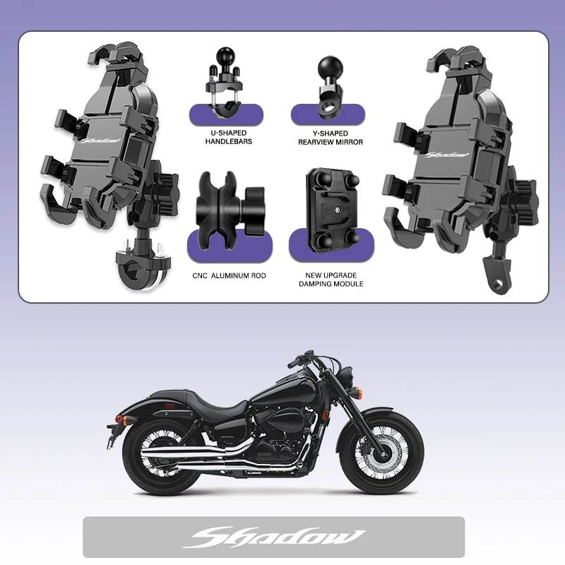 

For Honda Shadow VT 400 600 1100 VT400 VT600 1300 High-Grade Mobile Phone Holder GPS Stand Bracket Motorcycle Accessories
