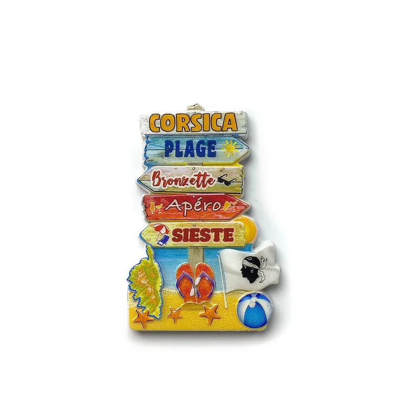 

3D Resin Fridge Magnet France Corsica Beach Sign Souvenir Cute Magnets Home Decor Items Refrigerator Magnets