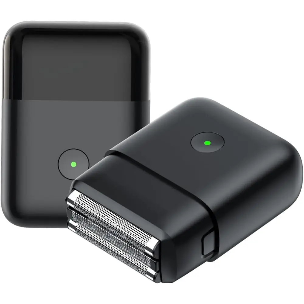 

Перезаряжаемая электробритва для мужчин с 3 лезвиями, для влажного/сухого бритья, водонепроницаемость IPX7, USB-C, 3D плавающие головки, портативная, удобная для путешествий, черная