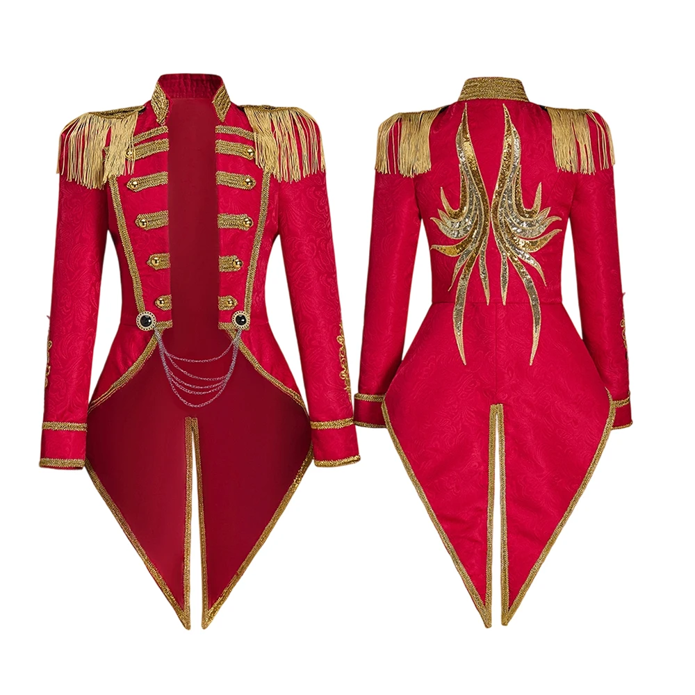 

Queen Elizabeth Tudor Military Jacket Women's Red Royal Guard Uniform Regency Officer Soldier Hussar Coat Parade Drummer Tuxedo