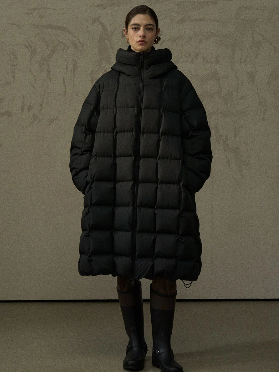 

Удлиненное пуховое пальто выше колена, свободного кроя, с капюшоном, повседневное, теплое, белое, с наполнителем из пуха, женское, модное