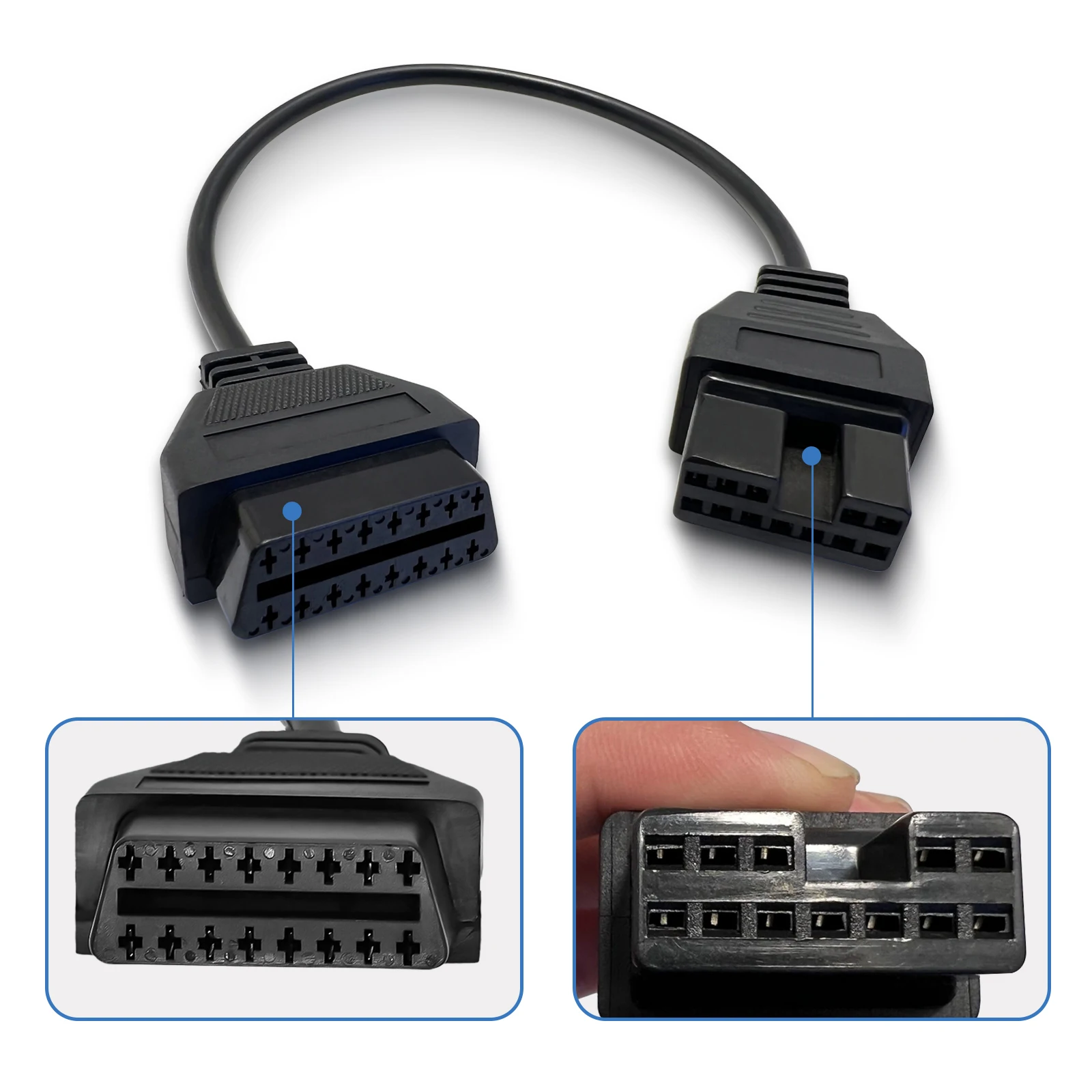 

Адаптер OBD1 12Pin к OBD2 16pin для автомобилей Mitsubishi HYUNDAI, диагностический разъем OBD2, удлинительный кабель OBD1, работа с ELM32