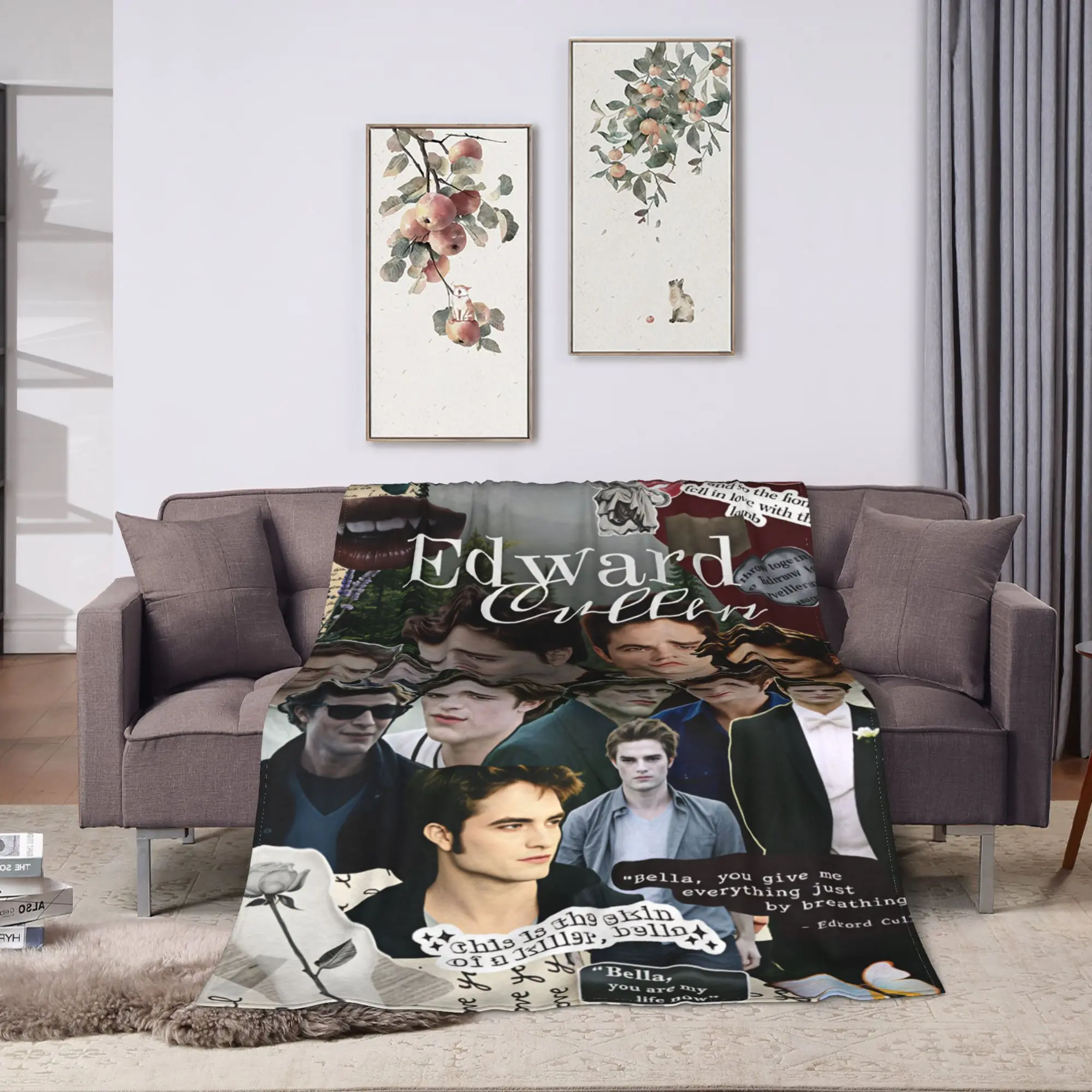 Warm Soft Blankets Picnic Twilight Saga Edward Bella Throw Blanket  Flannel Bedspread For Home Decor Funny Sofa Bed Cover