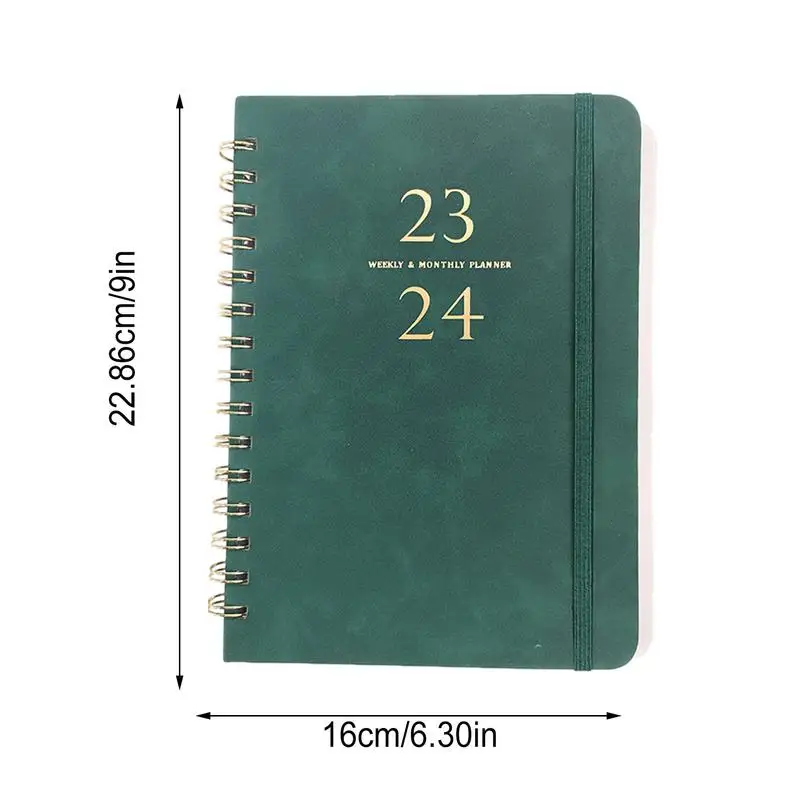 Monthly Planner Books Small Spiral Notebook Hard Cover 2024 Planner Waterproof Pocket Journal Notebooks Weekly And Monthly