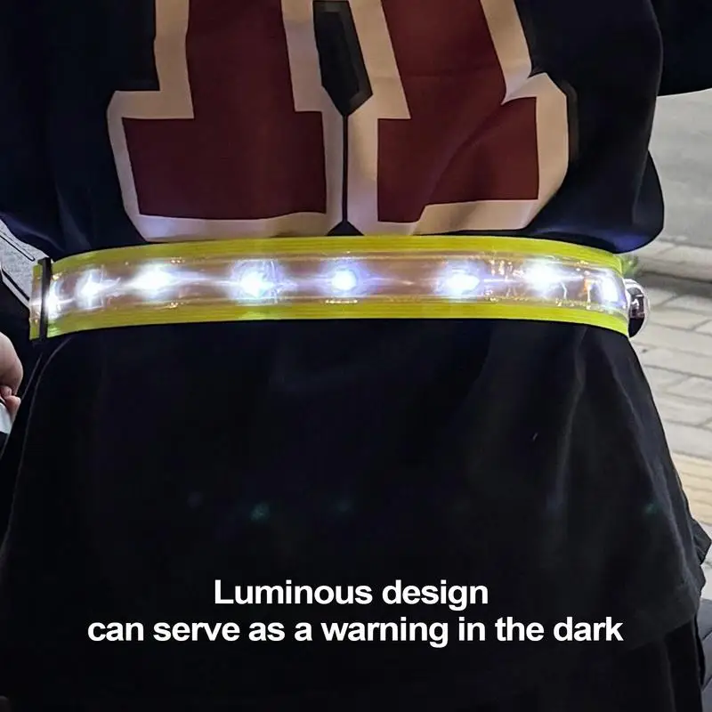 1 قطعة LED متوهجة مضيئة حزام عاكس وشاح السلامة تنبيه وامض حزام دراجة USB ضوء ظهره معلقة ضوء ليلة الجري