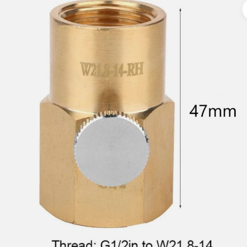 Convertitore adattatore acqua gassata CO2 Adattatore cilindro CO2 in ottone da G1/2 a W21.8-14 Stazione di riempimento ricarica carbonatore per bottiglia serbatoio CO2