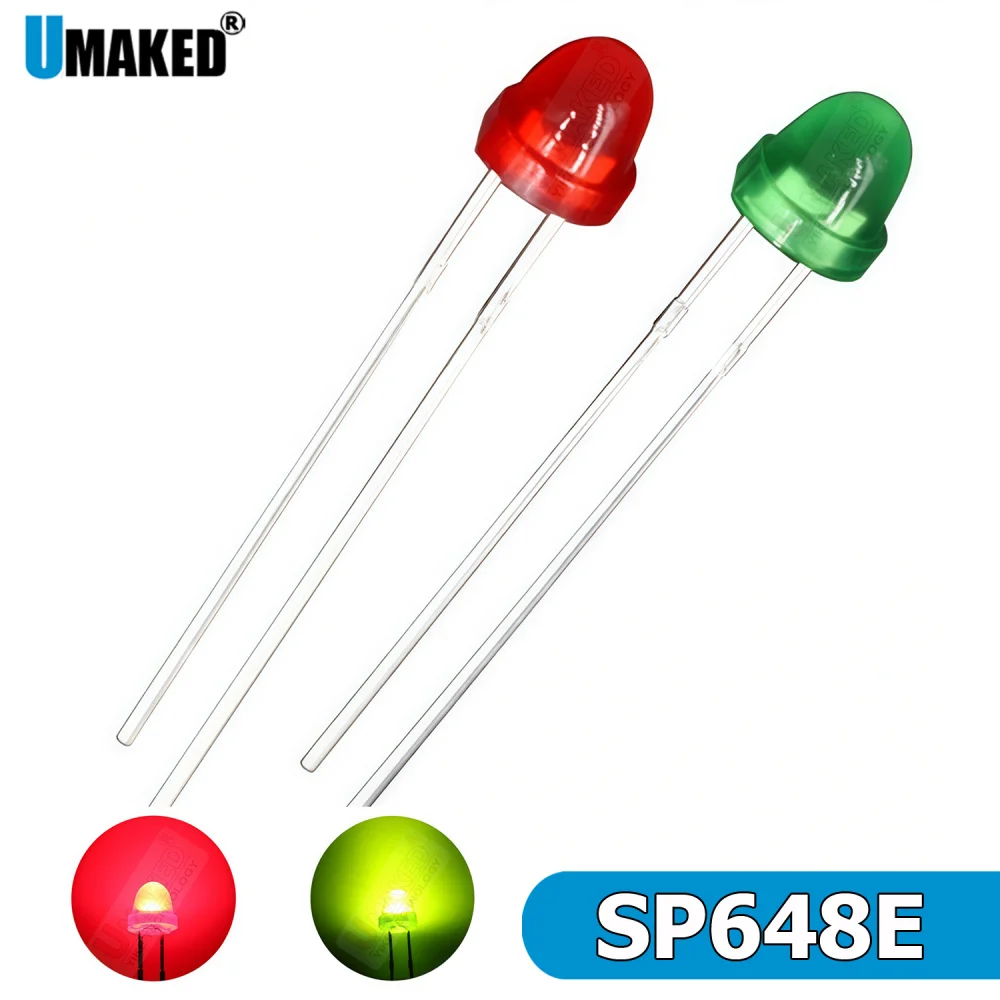 1000pcs 5mmx6 led lamps diodes chip  20mA light beads 28mm leg led Emitting diodes red/green Lighting SMD DIY led lamp DIP