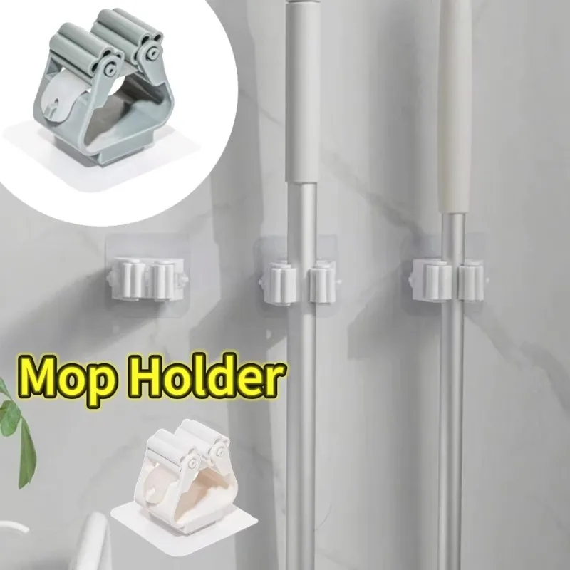 1–30 Stück selbstklebender Mopphalter, Besenständer, ohne Bohren, Wandmontage, Aufbewahrungsregal, wasserdichter Organizer für Küche und Badezimmer